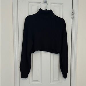 H&M Divided Black Turtleneck Cropped Sweater